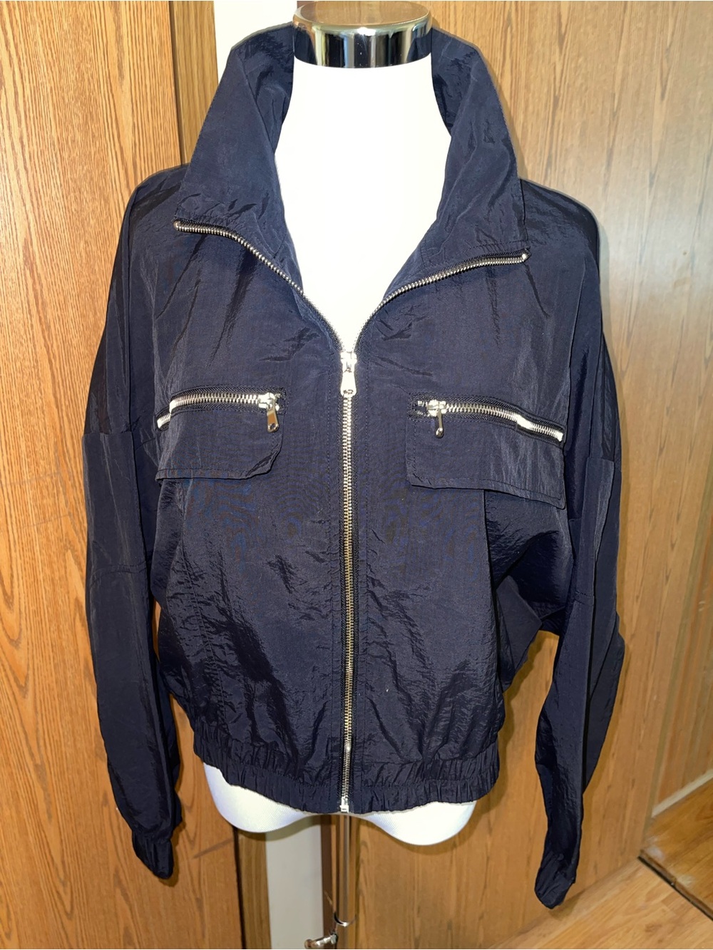 Ashley By 26 International Black Zip-Up Utility Jacket